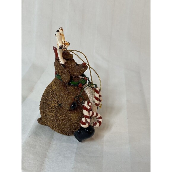 Cute plump reindeer, festive decor, xmas decoration Resin, Candy Canes “JOY” - Picture 5 of 7